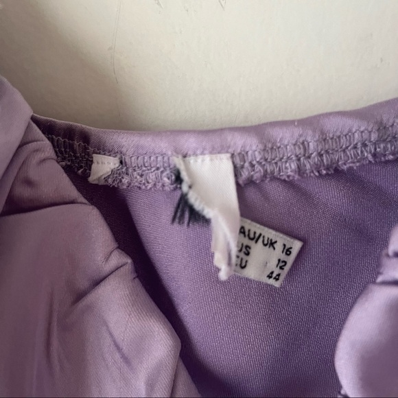 Princess Polly Reah Lilac Purple Cut Out Mini Satin Dress 12 - Picture 6 of 9